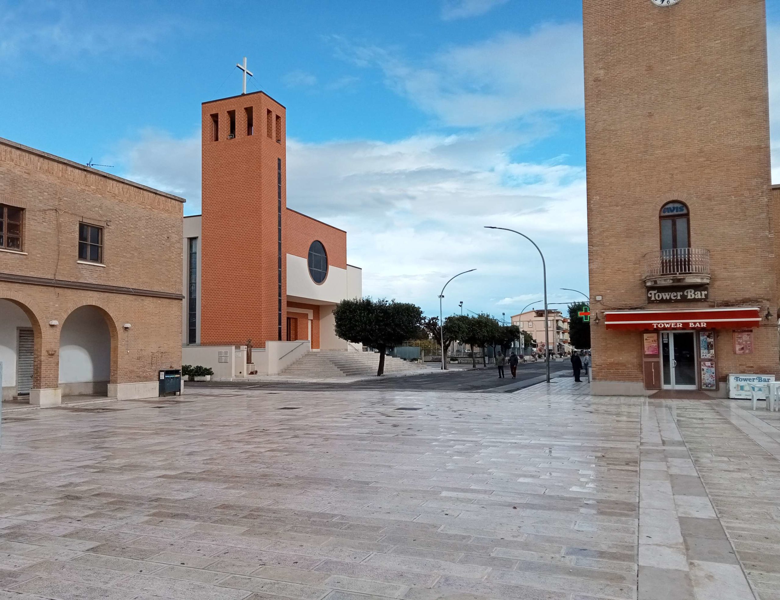 Il nuovo sagrato della chiesa di San Giovanni Bosco in frazione Marconia a Pisticci