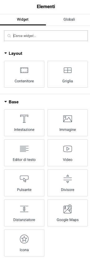 elementi widget elementor page builder